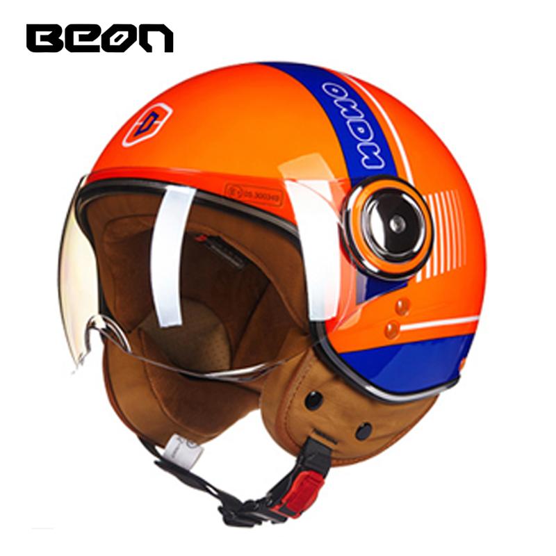 BEON Motorcycle Helmet Open Face Casco Moto Electric Scooter Helmet DOT Certified Retro Vintage Helmet Motorbike Racing Capacete