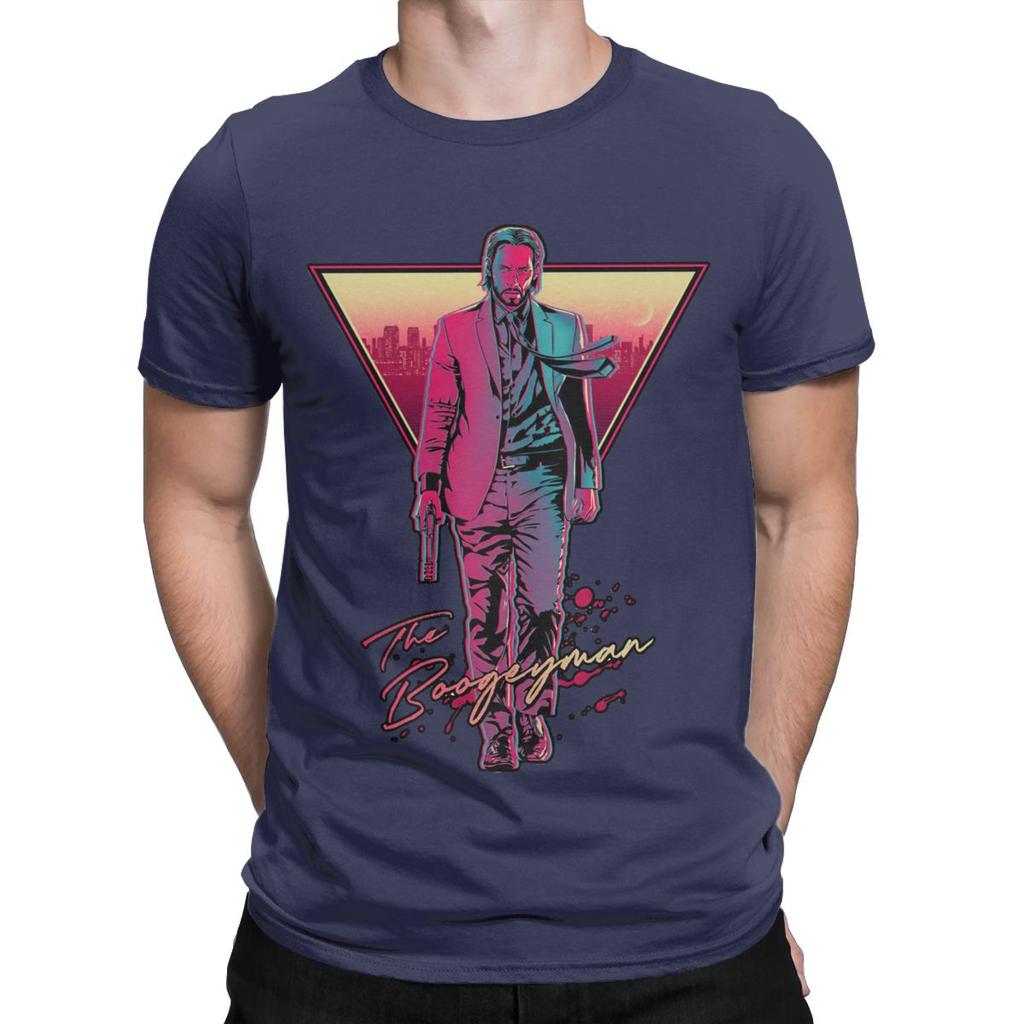 Men T-Shirts The Boogeyman John Wick Unique Pure Cotton Tee Shirt Short Sleeve T Shirts Round Collar Clothing Plus Size