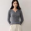 Elegant V-Neck Women's Cashmere Sweater - Cable Knit, Slim Fit, Button-Down, 2026 Autumn/Winter Collection.