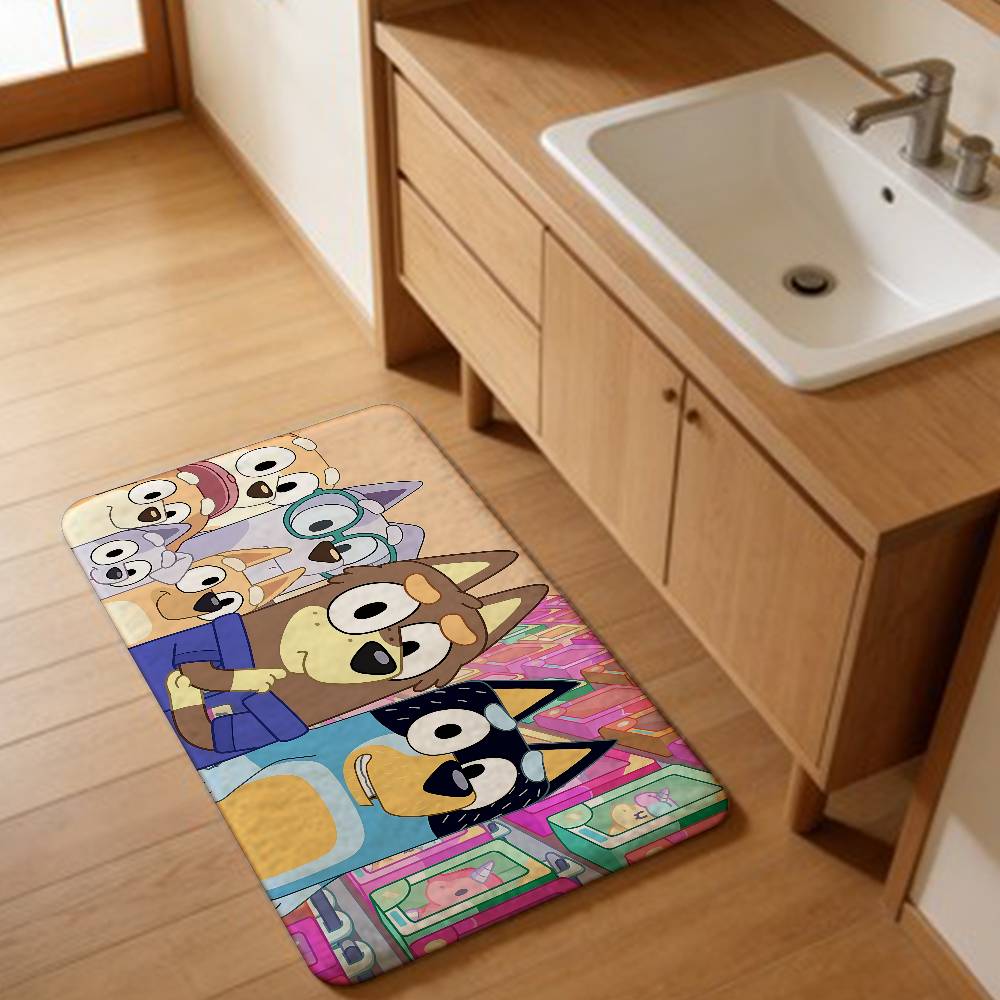 Cartoon B-Blueys Door Mat Washable Non-Slip Living Room Sofa Chairs Area Mat Kitchen Doormat Area Rug