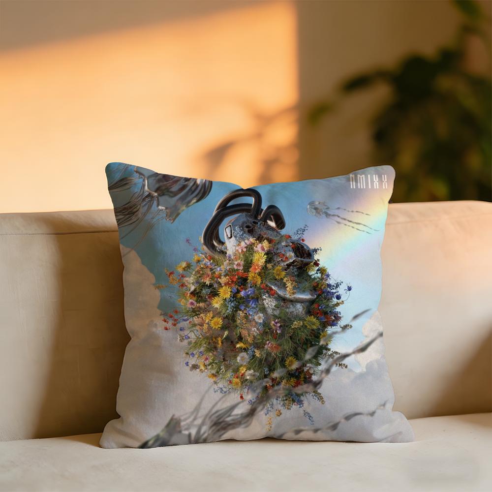 Korea Nmixx Girls Group Album Cushion Cover Cozy Velvet Throw PillowSoft Warm Cushion For Sofa  Bed