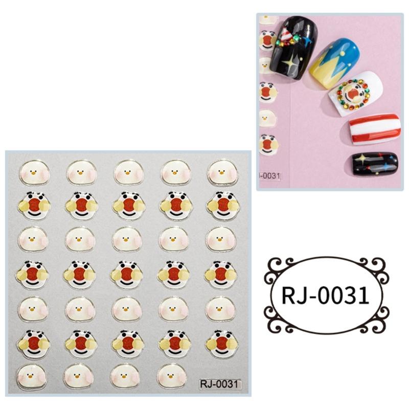 5D Cartoon Nagelsticker für Nagelkunst Geprägte Gravierte Nagelaufkleber Nagelzubehör Halloween Nageldekoration