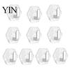 Sleek Design Wall Hooks Acrylic Adhesive Hooks, Hexagonal Wave Shape, No Drilling Easy Installation Hook, Modern Style Clear for Bathroom Kitchen