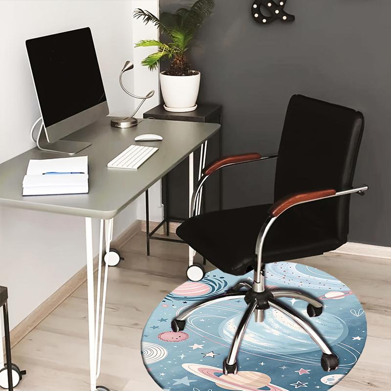 1PC space planets Non-Slip Floor Round carpet, Office, family, bedroom, Large Area Rug Indoor Rugs, Vibrant Colors-Z0438