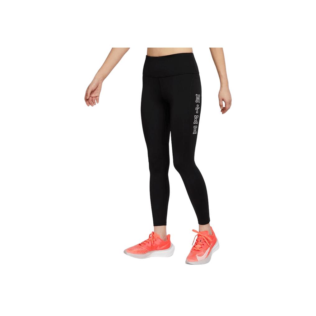 

Nike Леггинсы женские Dri-FIT Epic Fast с принтом букв средней посадки, черные DQ6331-011 M