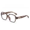 Vintage Leopard Frame Square Glasses With Blue Light Blocking For Fashionable Outdoor Wear