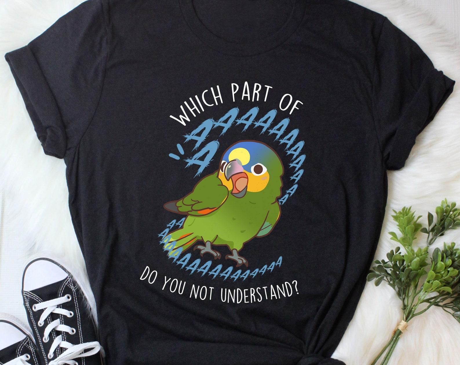 Orange-winged Amazon Parrot Shirt, , Funny Parrot Lover Gift, Cute Bird T-shirt, Amazon Parrot Tshirt, Pet Graphic Tee Birb Mom Dad 100