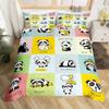Panda Duvet Cover Set King Size Black And White Animal Comforter Cover With Pillowcases Starry Sky Blue Ultra Soft Quilt Cover