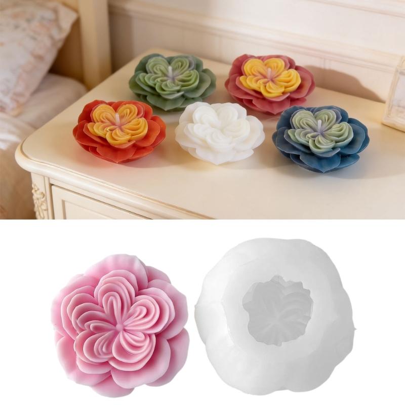 Multipurpose Flower Shape Silicone Mould Austin Rose Silicone Candle Molds for Epoxy Resin Candle Soap Home Decoration