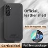 Leather Magsafe Car Holder Case for Samsung Galaxy A16 A06 5G A55 A15 A25 A35 A14 A24 A34 A54 A52s A05S A13 A51 A71 4G A53 A73