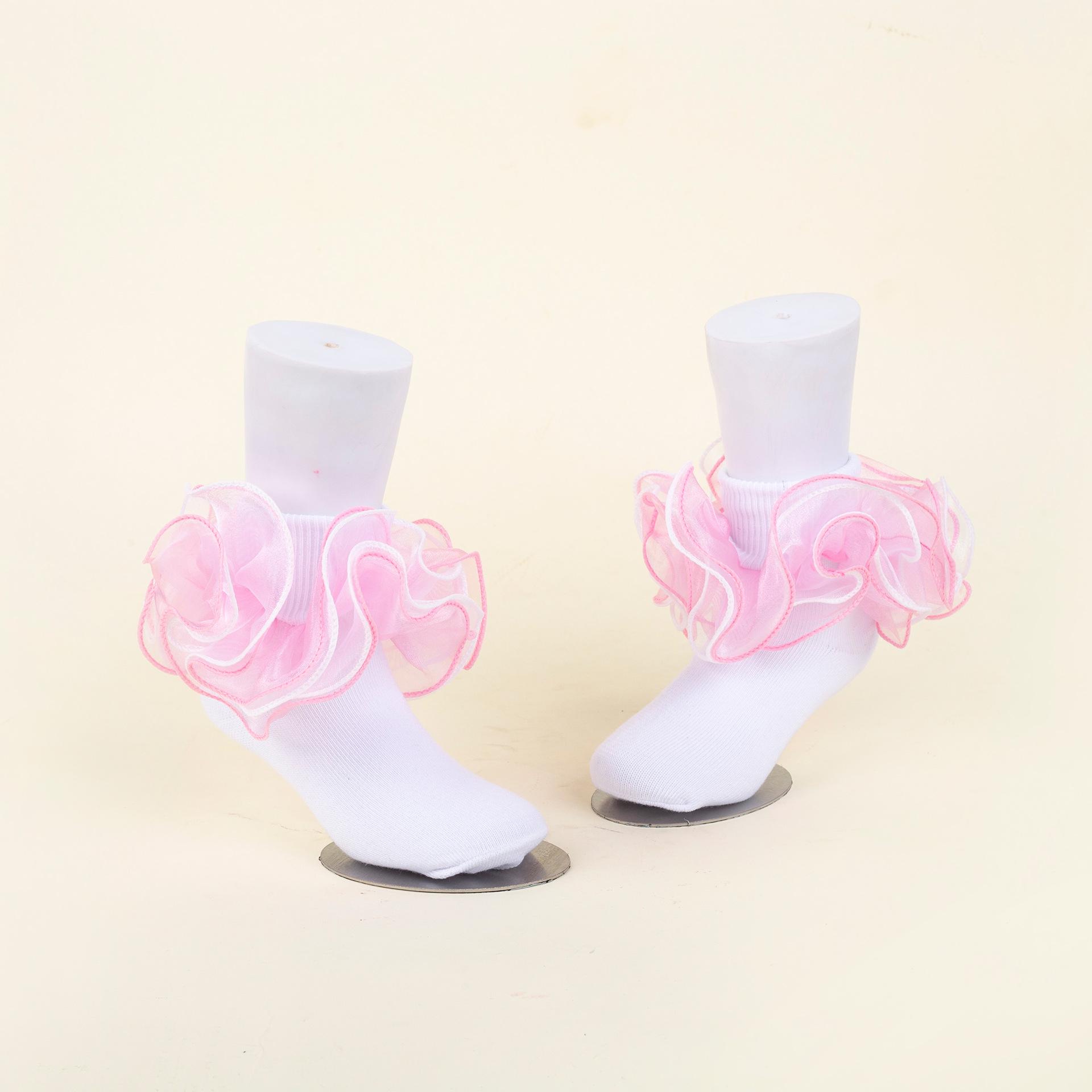 Girls Lace Trim Mid-calf Socks: Soft, Comfortable, Sweet Princess Style