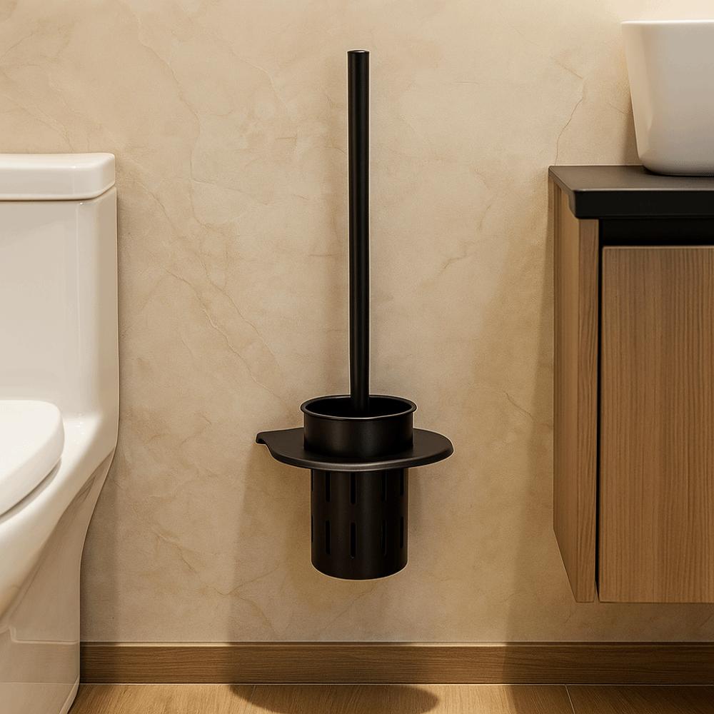 Wall Mounted Toilet Cleaning Brush Rust-proof Toilet Brush Holder Toilet Brush Set WC Maintenance