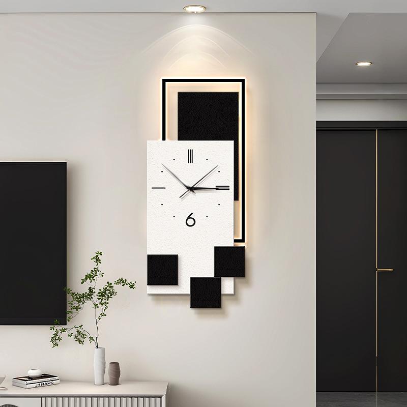 Luxury Living Room Wall Clock Restaurant Clock Mural Watch Room Decorations Corridor LED Mute Quartz Clock Home Decor Items