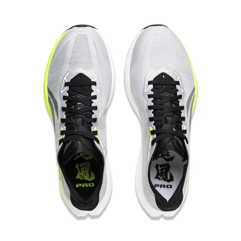 Li Ning Wind Chaser Pro Technologie Vollfuß Carbonplatte Professionelles Marathon-Trainingstest Unisex Laufschuhe Wassertropfen-Grau ARPV017-14