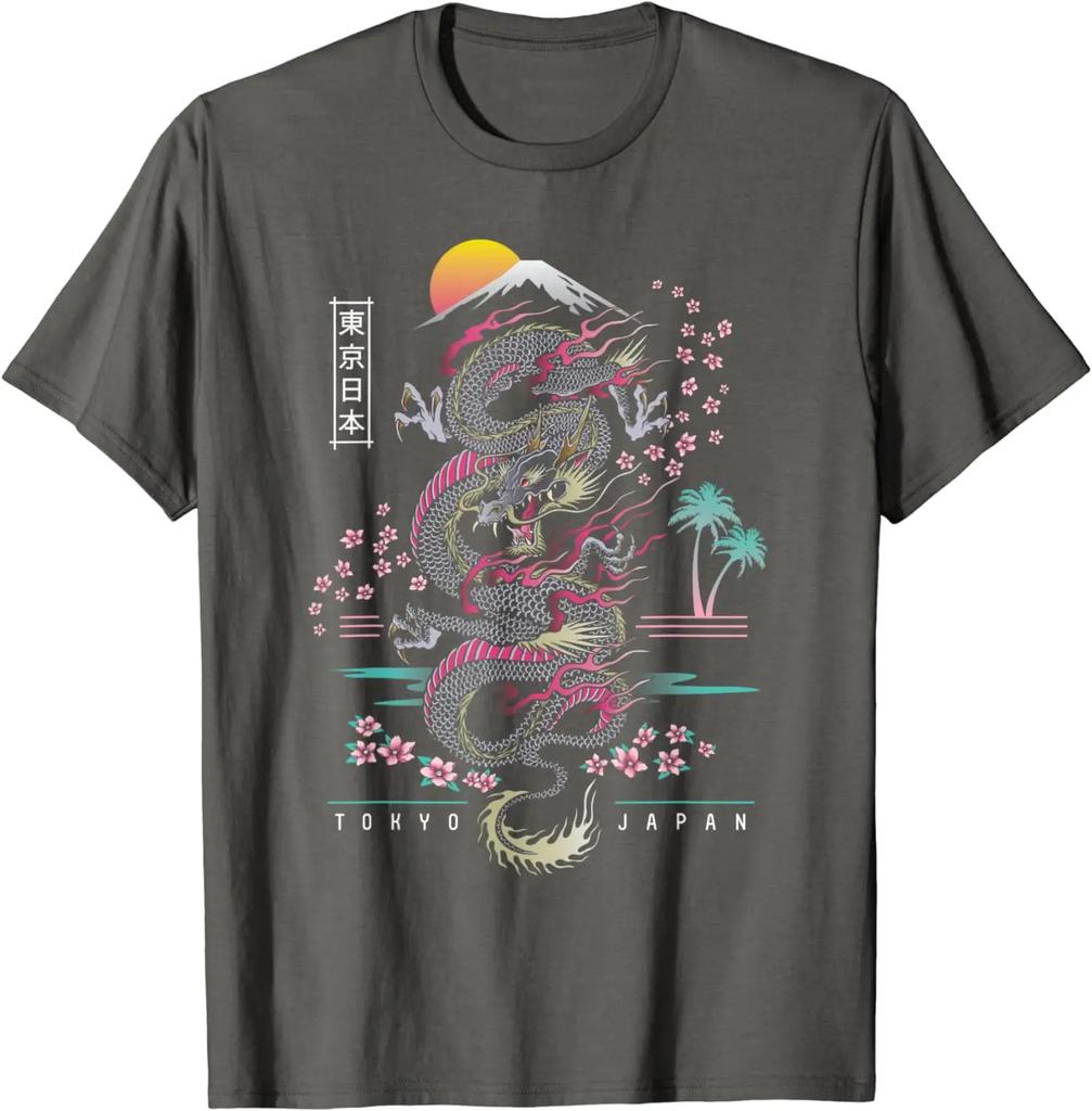 Japanese Tokyo Dragon Asian Inspired Retro 80’s Style T-Shirt