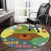 1pc Hey Duggee4 Print Round Carpet Chair Round Carpet Suitable for Bedroom Living Room Home Decorative Carpet