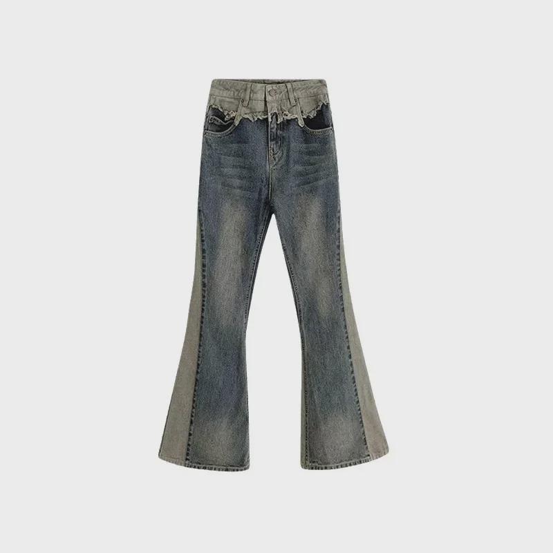 High-Waisted, Slimming, Loose Flared Jeans - Plus Size, Wide-Leg, Floor-Length for Spring & Autumn Women