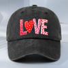 Polka Dot Love Heart Baseball Cap Adjustable Polyester Casual Hat for Men Women Sports Accessory