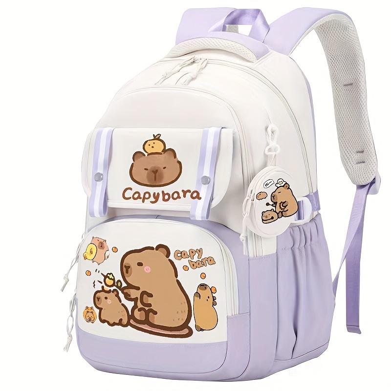 Campus General Schoolbag Foreign Trade Hot Sale Kapibara Capybara Printing Trend Primary and Secondary School Students Leisure Backpack