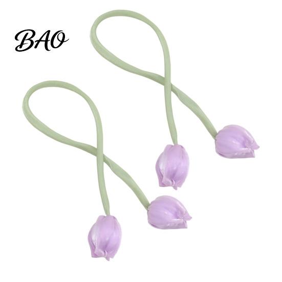 Multi-use Decorative Ties 2Pcs Tulip Bud Curtain Ties, Tiebacks, Flower Buds Soft Rope Tiebacks for Bedroom Curtains Patio Drapes with Flowers