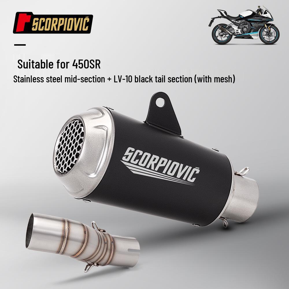 Stainless Steel Mid-Pipe & Tailpipe Muffler for Chunfeng 450SR - Easy Installation