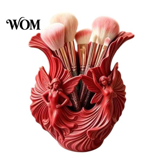 Artistic Desktop Storage Container 3D Printed Pen Holder, Fairies Organizer for Pens, Pencils, Makeup Brushes, Special Gift Art Lovers Minimalist