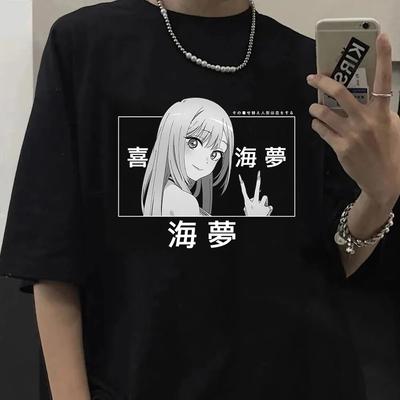 Anime My Dress Up Darling Kitagawa Marin Camisetas Casual Soltas Manga Curta Verão 100% Algodão Camiseta Oversized Tops