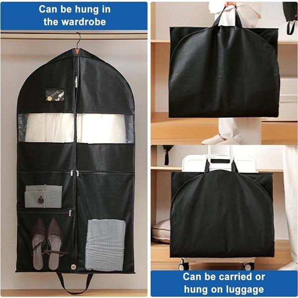 1PC 110/130/152CM Geantă pentru costum de călătorie, Genți pentru rochii lungi Huse rezistente la praf, Genți pentru haine de călătorie, Geantă pentru costum de dans cu buzunare