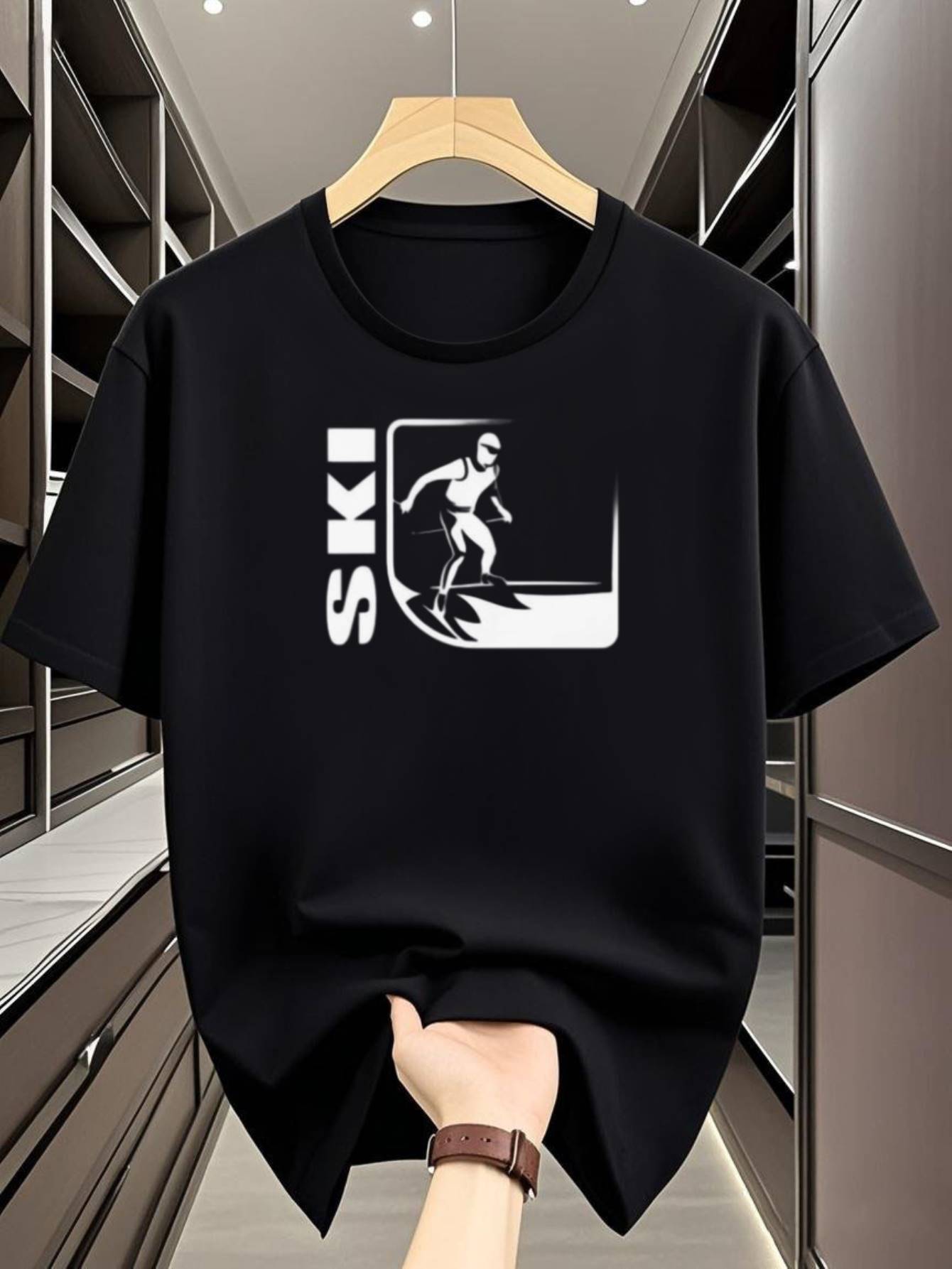 Stretch Ski Graphic T-shirt - Soft Stretch Fabric L