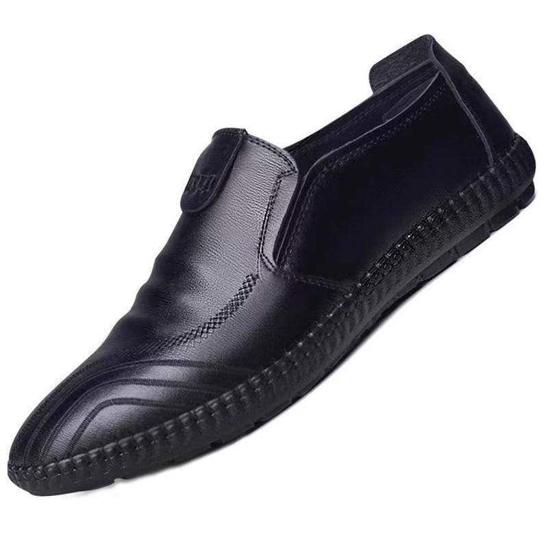 

HyPLOVER New Leather Cowhide Men s Casual Leather Shoes Soft Leather Soft Surface Versatile Breathable Dad Shoes 38