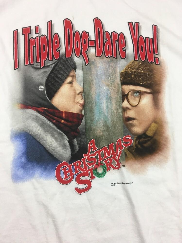 Vintage Movie Promo T Shirt TRIPLE DOG DARE YOU A CHRISTMAS STORY XLarge L