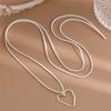 Heart Shaped Necklace and Hanging Rope Can Change the Style When Worn Two Colors Are Available for Selection