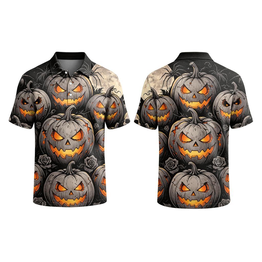 Men's Halloween Print Short Sleeve Casual T-Shirt