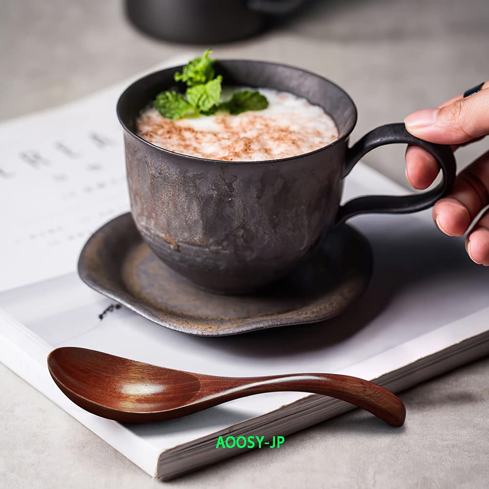 Colher AOOSY 16cm Madeira Natural Envernizada Colheres de Sopa Esculpidas em Blocos de Curvada Ideal para e Adequado para Idosos e Conjunto de 4 Peças,