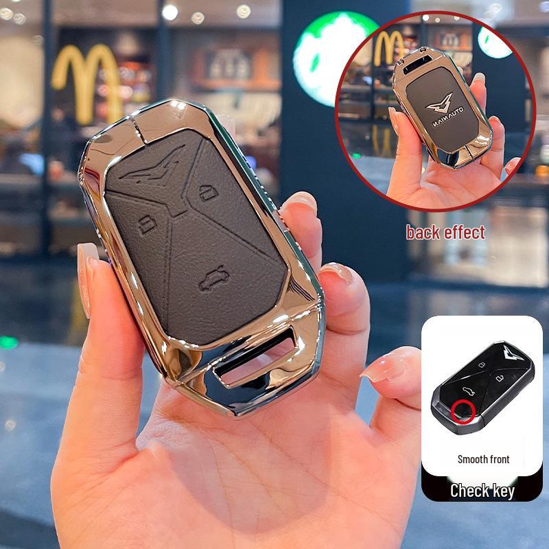 

Compatible 24-M Model Kaiyi Kunlun Car Key Cover: Fits 23-M Kunlun 300/500 Remote Control, Metal Protective Shell.