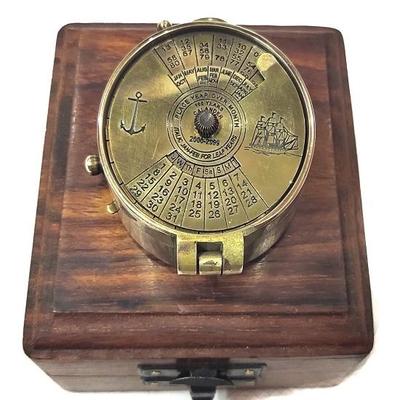 Vintage Nautical Compass 100 Year Calendar Compass Engraved Compass