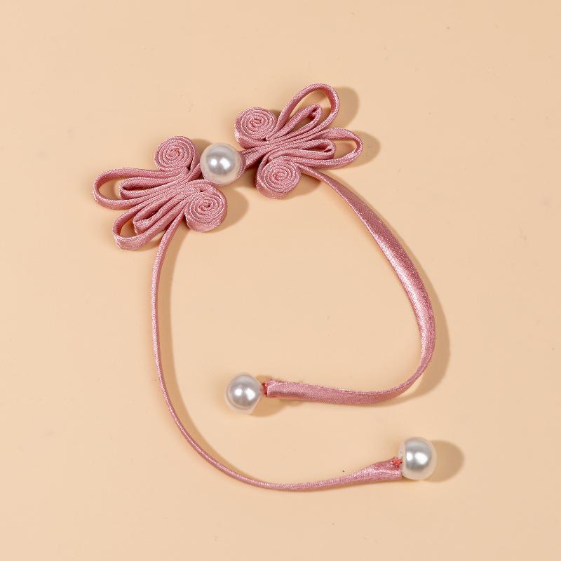 Botões de Tassel de Pérola Tecidos à Mão Estilo Chinês Fivela de Cheongsam Acabamento com Contas Fixador Para Orelha de Coelho Cauda Longa Botões Decorativos