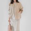 Women Coat Round Neck Long Sleeve Single Breasted Cardigan Solid Color Jacket Coat with Pockets Daily Wear