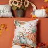 2Pcs Thanksgiving Decor Pillowcase Wear Resist Pumpkin Print Cushion Cover Sofa Linen Pillow Covers for Porch Patio Apartment