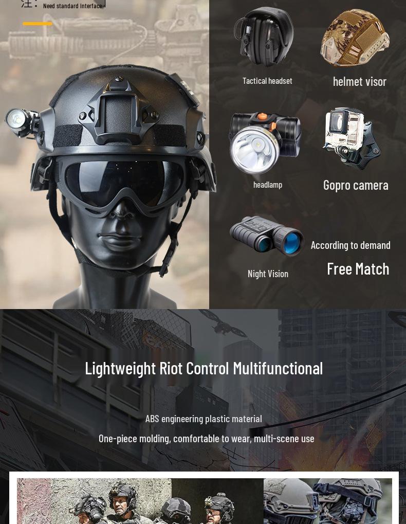 Mickey Tactical Helmet for Outdoor Sports and CS Field Head Protection