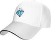 Diamond Print Baseball Cap Polyester Casual Adjustable Sandwich Brim Hat for Adult Unisex