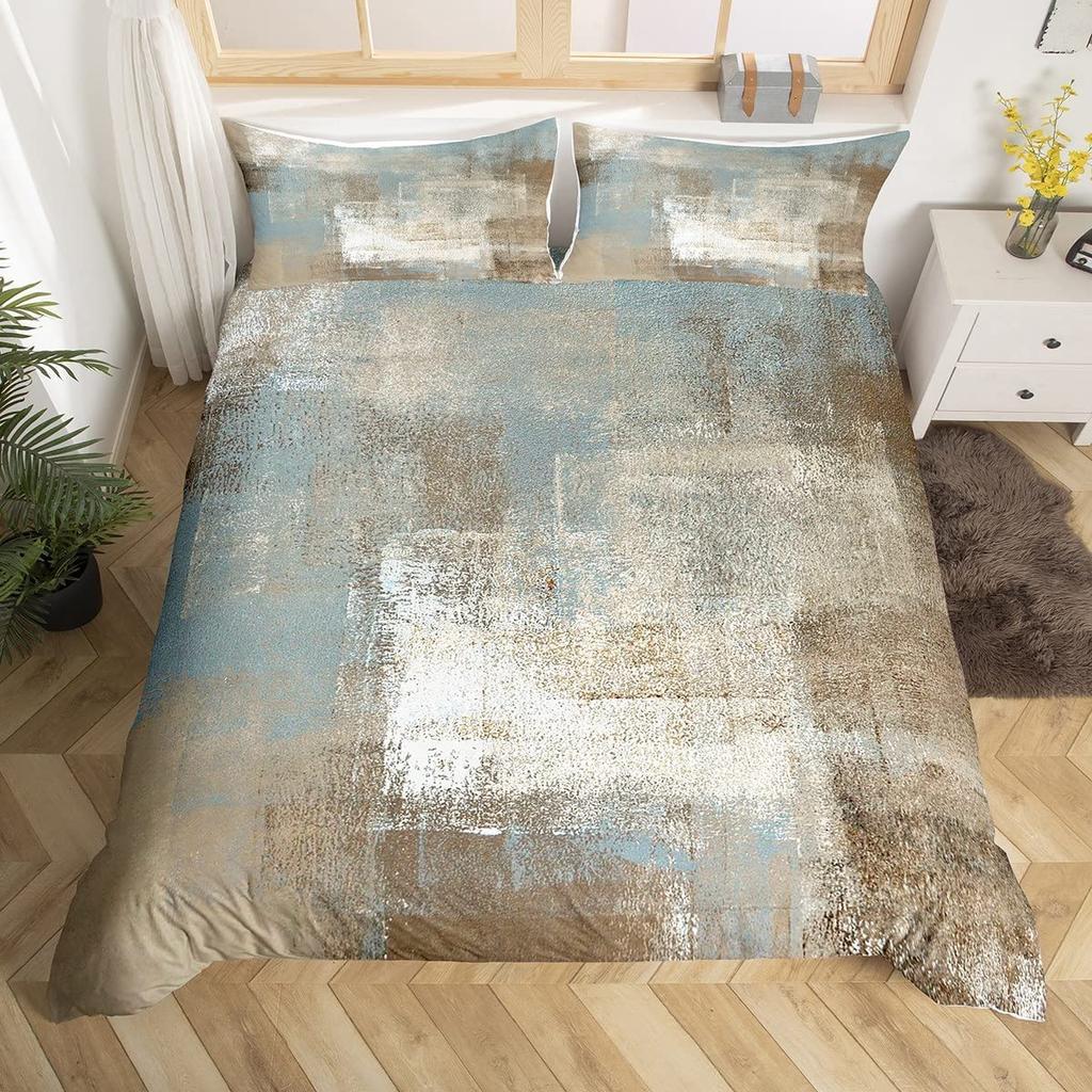 Ombre Duvet Cover for Kids Boy Girl,Colorful Oil Painting Bedding Set King, Abstract Art Artwork Comforter Cover with Pillowcase