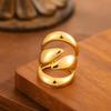 Stainless Steel Smooth Surface Design Rings for Women Men Classic Exaggerated Wide Chunky Opening Ring Party Jewelry Accessories