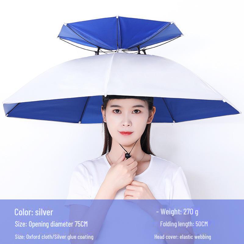 Large Folding Fishing Hat Umbrella for Adults & Kids – Unisex Outdoor Headwear with Prints