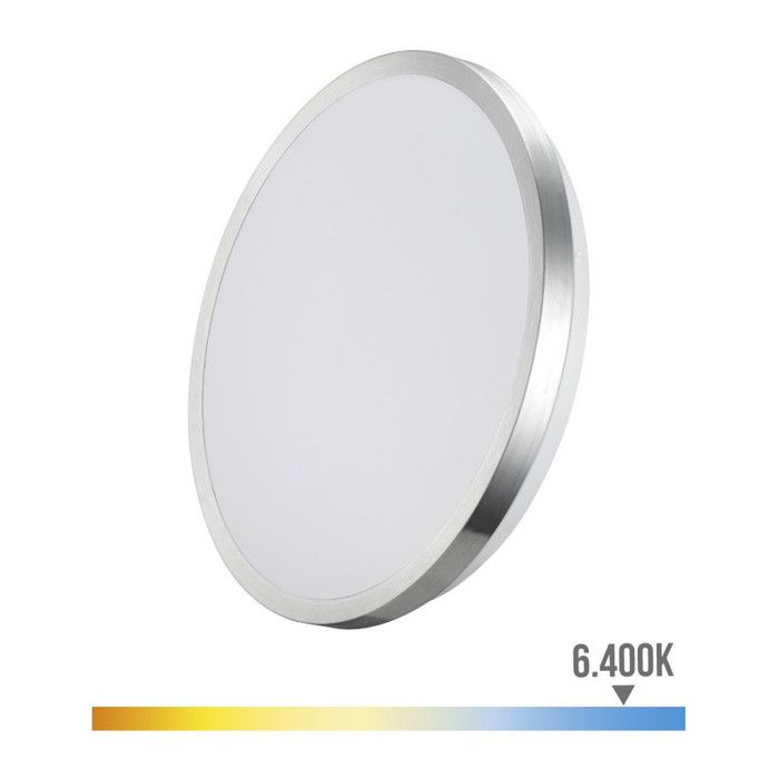 Appliquer surface LED 24W - EDM - 1600 Lumen - 6400K - Cadre chromé - Blanc