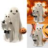 Whimsically Ghostly Holding Cats Pumpkin Resins Figurine Halloween Home Decors Artistic Craft Nontoxic Finish Ornament