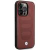 Etui do iPhone 14 Pro BMW Leather Seats Pattern MagSafe Burgundowy