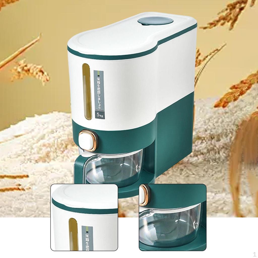 Rice Storage Bin Cereal Container Airtight Lid Food Bucket for Kitchen Countertop
