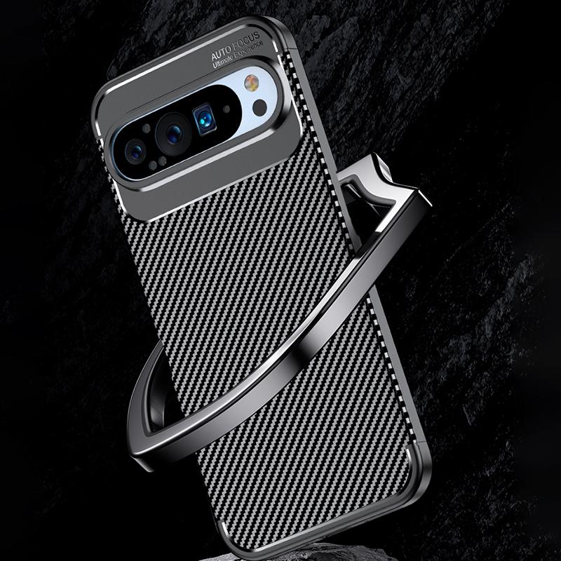 For Google Pixel 9 TPU Cell Phone Case Carbon Fiber Texture Drop Protection Cover