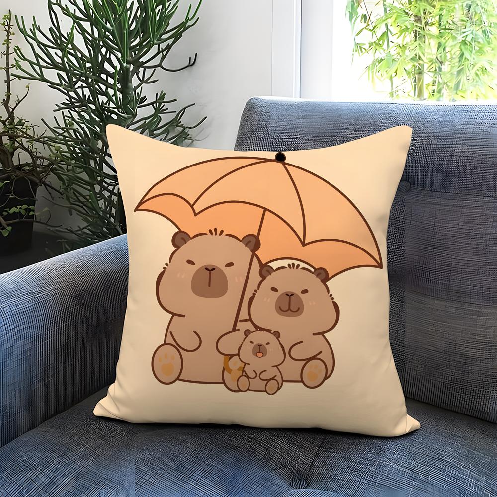 classic animal Capybara Cushion Cover Comfortable Reversible Pillow Cover Ideal for Car Sofa Bedroom Beyond